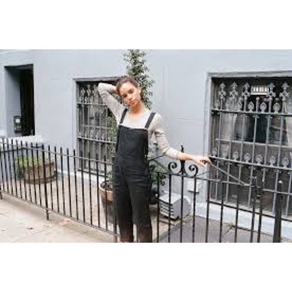 Lily Ashwell Black Linen Slim Overalls XS - Picture 1 of 5